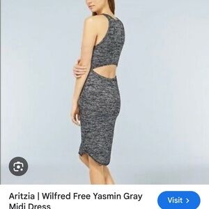 Aritzia Wilfred Charcoal Sleeveless Midi Dress